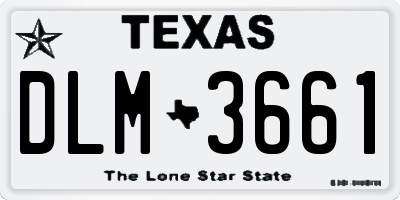 TX license plate DLM3661