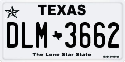 TX license plate DLM3662