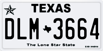 TX license plate DLM3664