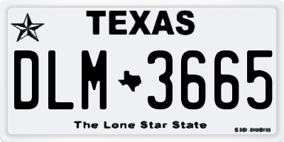 TX license plate DLM3665