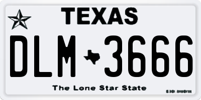 TX license plate DLM3666