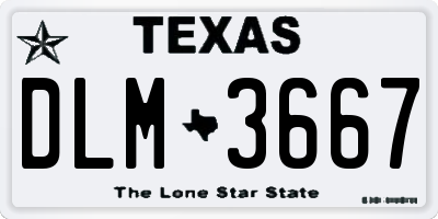 TX license plate DLM3667