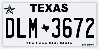 TX license plate DLM3672