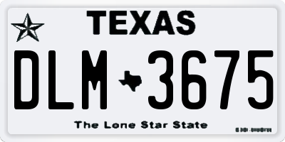 TX license plate DLM3675