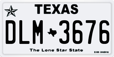 TX license plate DLM3676