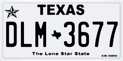 TX license plate DLM3677