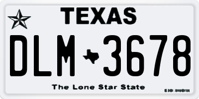 TX license plate DLM3678