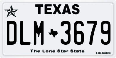 TX license plate DLM3679