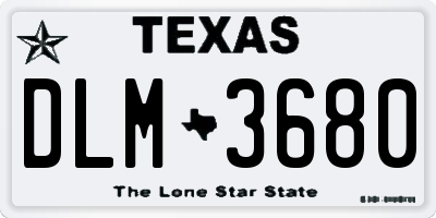 TX license plate DLM3680