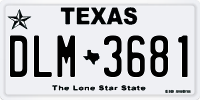 TX license plate DLM3681