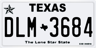 TX license plate DLM3684
