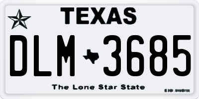 TX license plate DLM3685