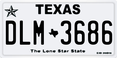 TX license plate DLM3686