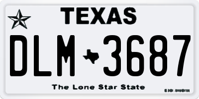 TX license plate DLM3687