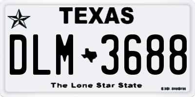 TX license plate DLM3688