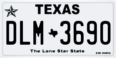 TX license plate DLM3690