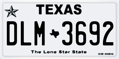TX license plate DLM3692