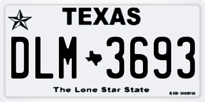 TX license plate DLM3693