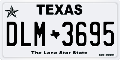 TX license plate DLM3695
