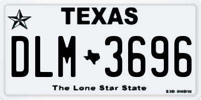 TX license plate DLM3696