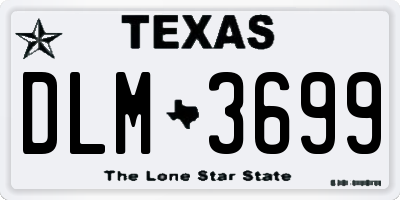 TX license plate DLM3699