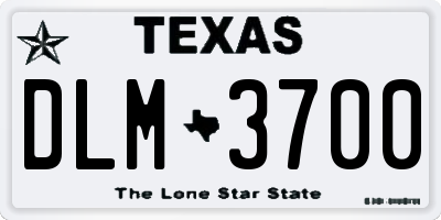 TX license plate DLM3700