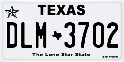 TX license plate DLM3702
