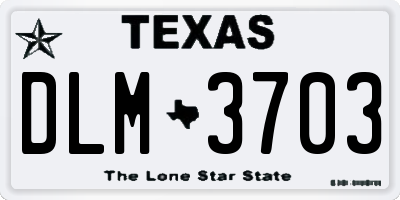 TX license plate DLM3703