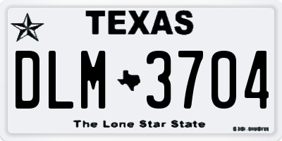 TX license plate DLM3704
