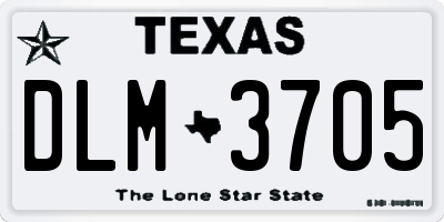 TX license plate DLM3705