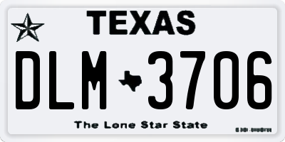 TX license plate DLM3706