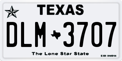 TX license plate DLM3707