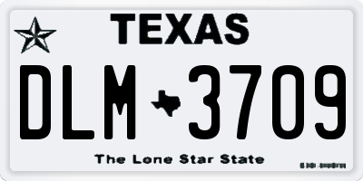TX license plate DLM3709