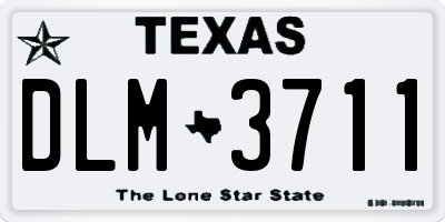 TX license plate DLM3711