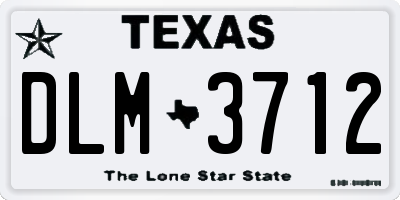 TX license plate DLM3712