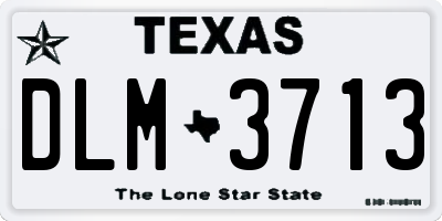 TX license plate DLM3713