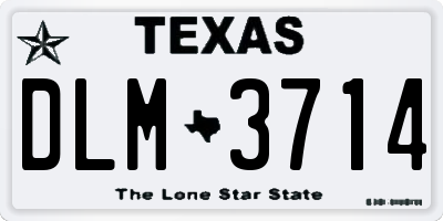 TX license plate DLM3714