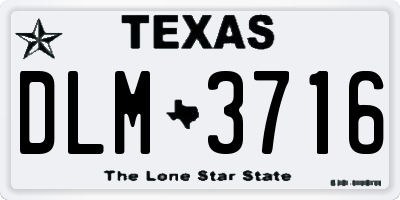 TX license plate DLM3716