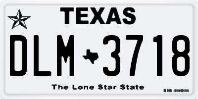 TX license plate DLM3718