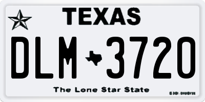 TX license plate DLM3720