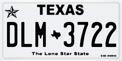 TX license plate DLM3722