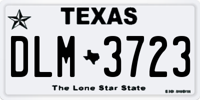 TX license plate DLM3723