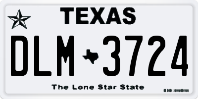 TX license plate DLM3724