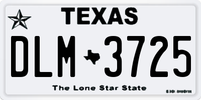 TX license plate DLM3725