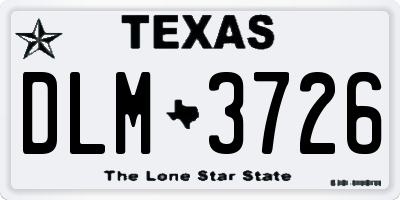 TX license plate DLM3726