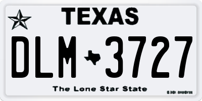 TX license plate DLM3727
