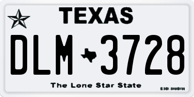 TX license plate DLM3728