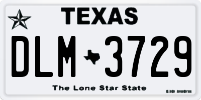 TX license plate DLM3729