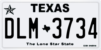 TX license plate DLM3734