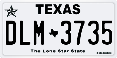 TX license plate DLM3735